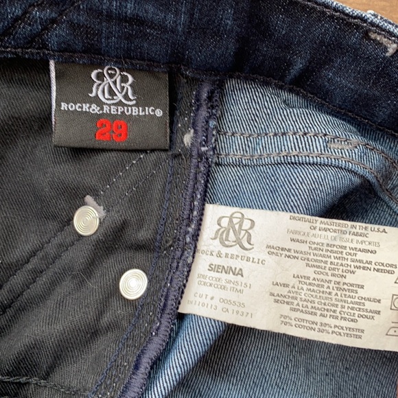 Rock & Republic Blue Sienna Straight Leg Jeans Size 29 - Picture 13 of 13